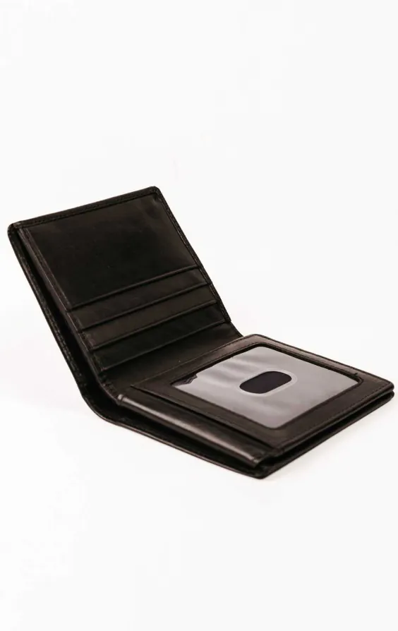 Schwarzes Leder-RFID-Geldbörse/Kreditkartenetui - photo 2