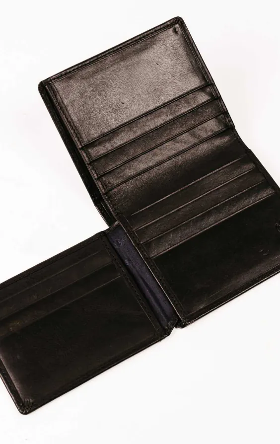 Schwarzes Leder-RFID-Geldbörse/Kreditkartenetui - photo 3