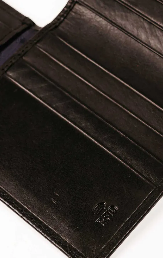Schwarzes Leder-RFID-Geldbörse/Kreditkartenetui - photo 4