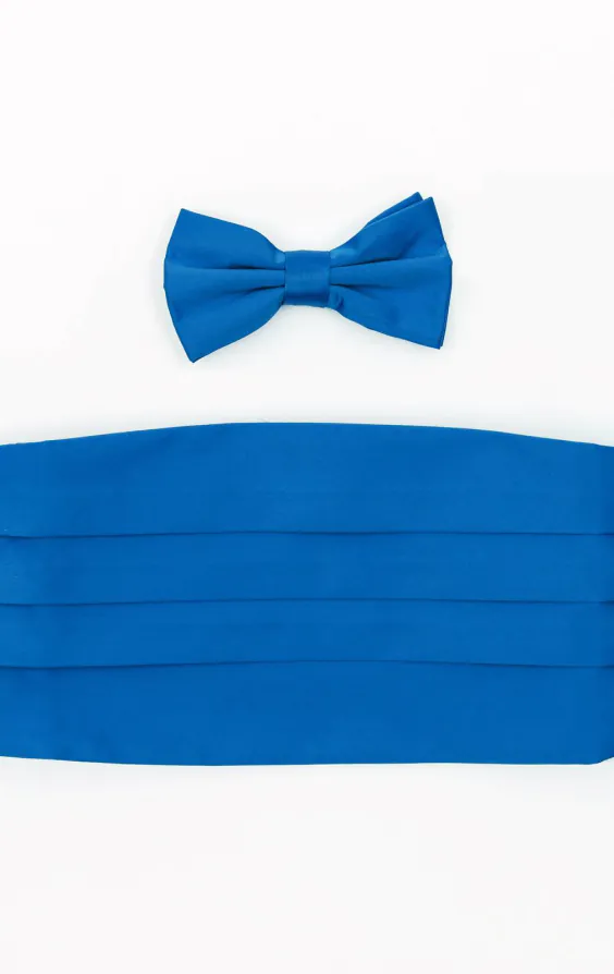 Blue Cummerbund & Pre-Tied Bow Tie Set Blue Cummerbund & Pre-Tied Bow Tie Set