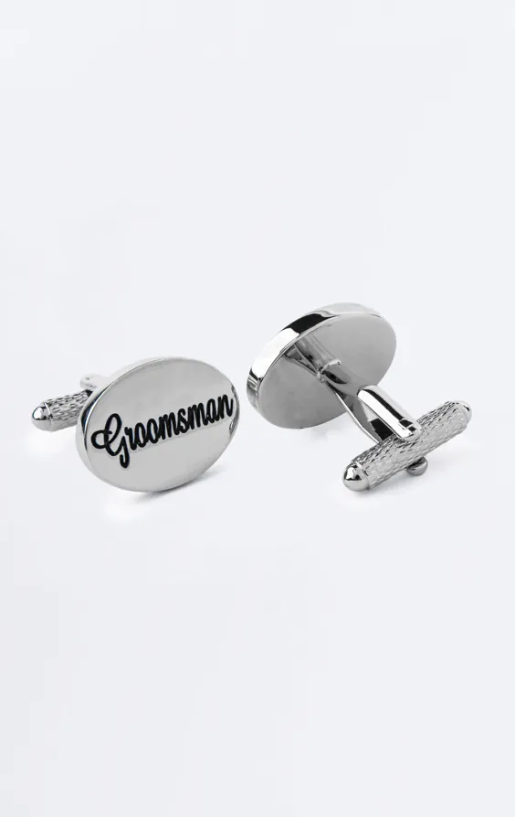 Silberfarbene 'Groomsman' Manschettenknöpfe - photo 1