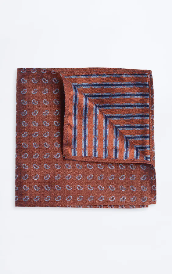 Rostbraun Paisley-Muster Einstecktuch Rostbraun Paisley-Muster Einstecktuch