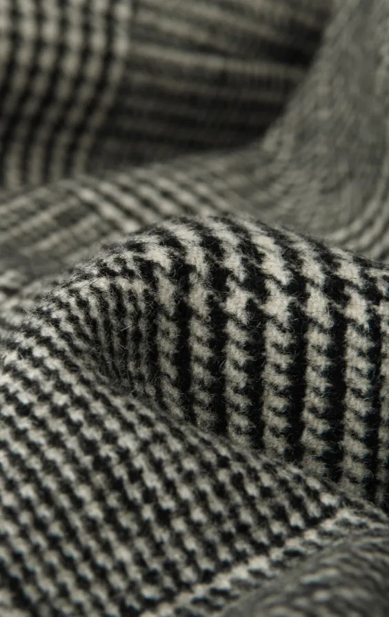 Schwarz und cremefarben Prince of Wales Tweed Karo Weste - photo 3