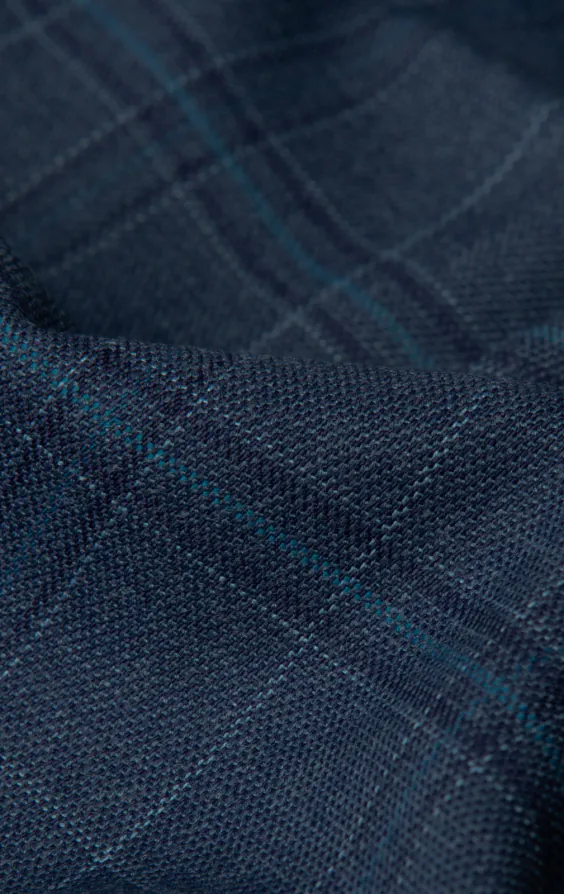 Blau karierte Anzugjacke - photo 8 Blau karierte Anzugjacke - photo 8