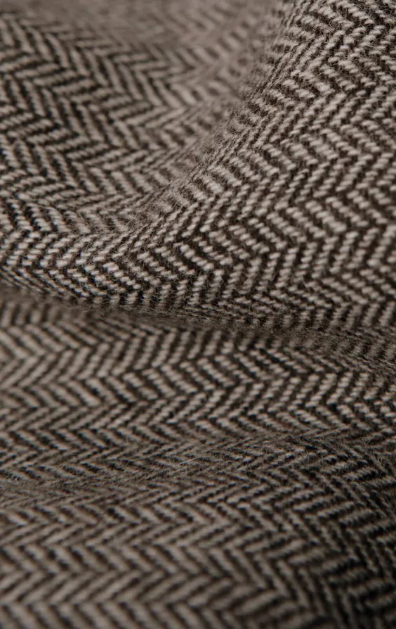 Braun Fischgrätenmuster Tweed Anzug Jackett - photo 5
