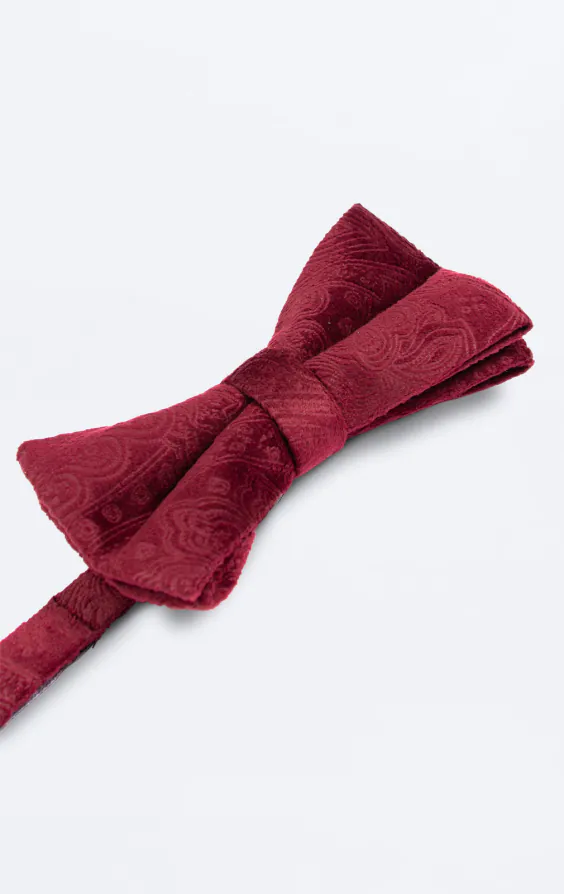 Dobell Samt Fliege, Bordeaux mit Paisleymuster - photo 1