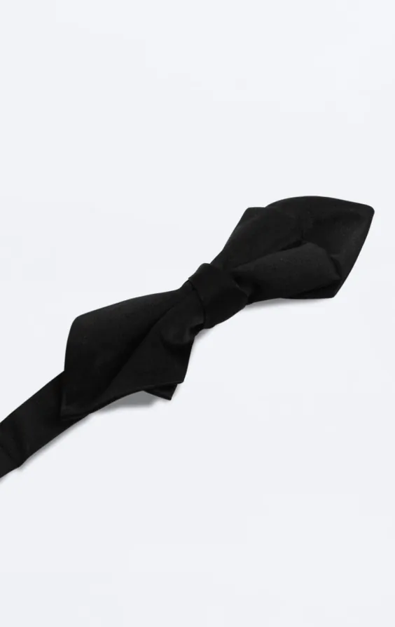 Schmale Fliege, schwarz mit Spitze - photo 1