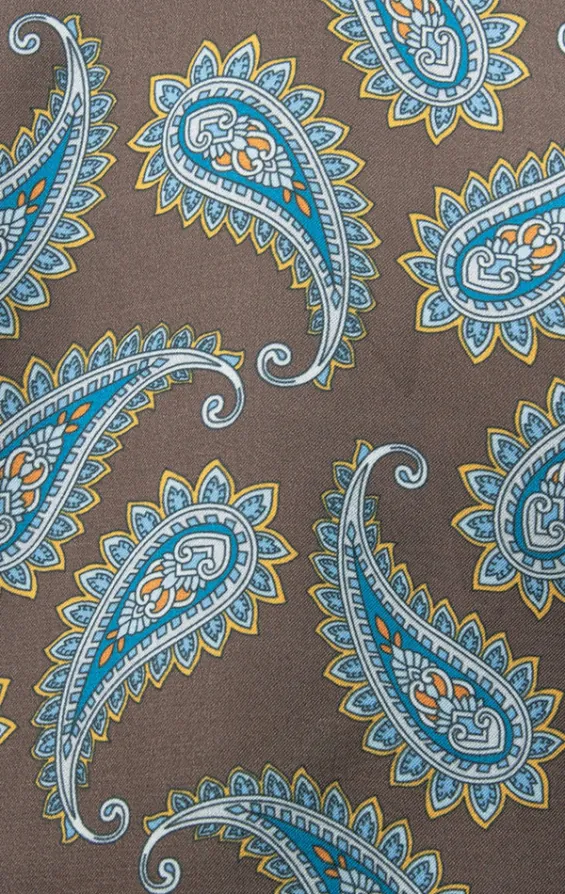 Krawattenschal, braun, blaues Paisley Muster - photo 1