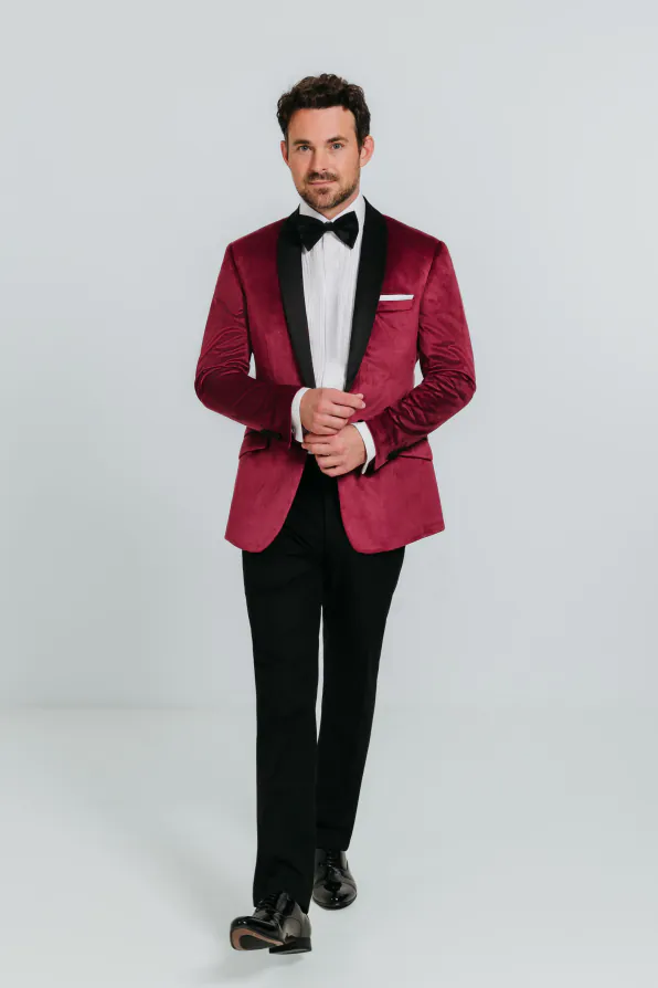 Jackett, Slim-Fit, Weinrot, Samt - photo 1 Jackett, Slim-Fit, Weinrot, Samt - photo 1