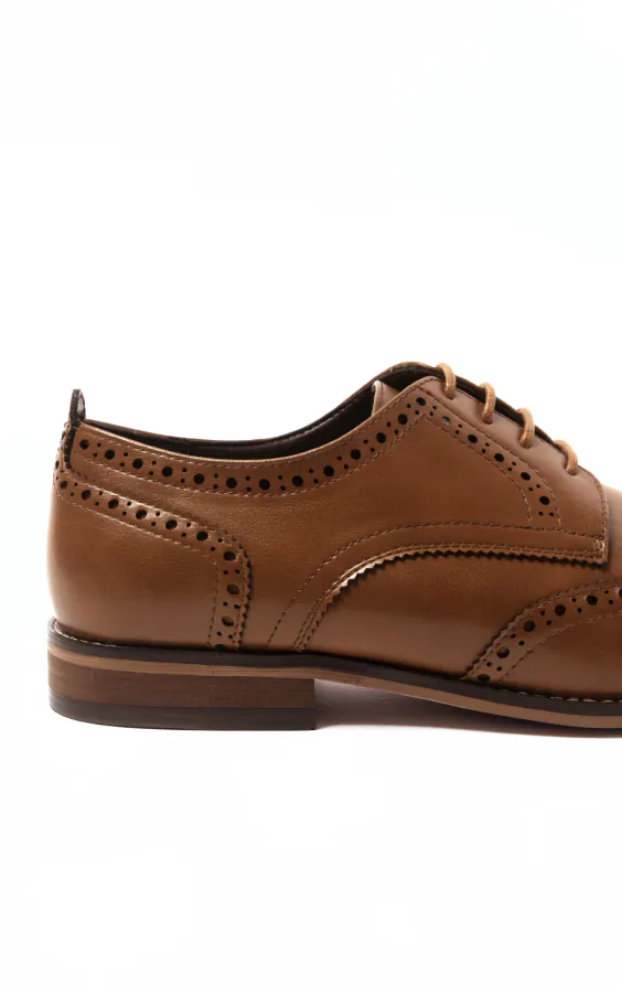 Tan Derby Brogue Schuhe - photo 4