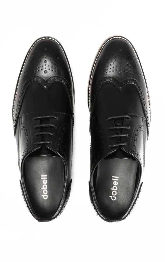 Schwarze Derby Brogue Schuhe - photo 2