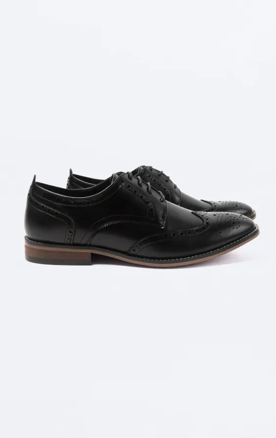 Schwarze Derby Brogue Schuhe