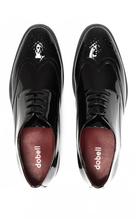 Schwarz Lack Brogue Schuhe - photo 2