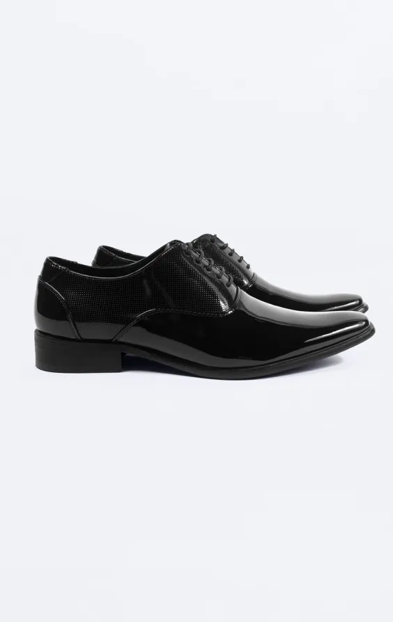 Moderner Abendschuh, schwarz, Oxfordstil