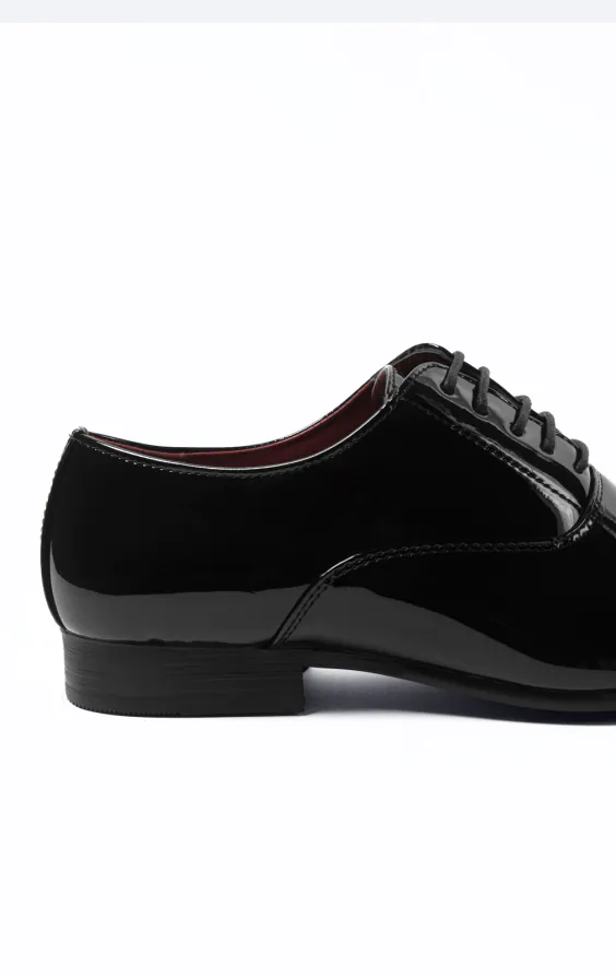 Schwarz Lack Oxford Zehenkappe Schuhe - photo 4