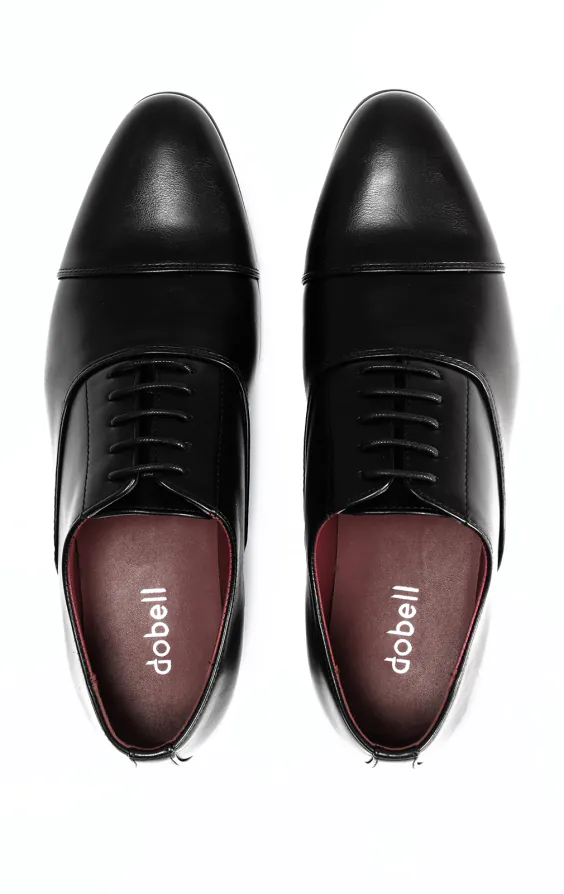 Schwarze schlichte Oxford-Schuhe mit Zehenkappe - photo 2
