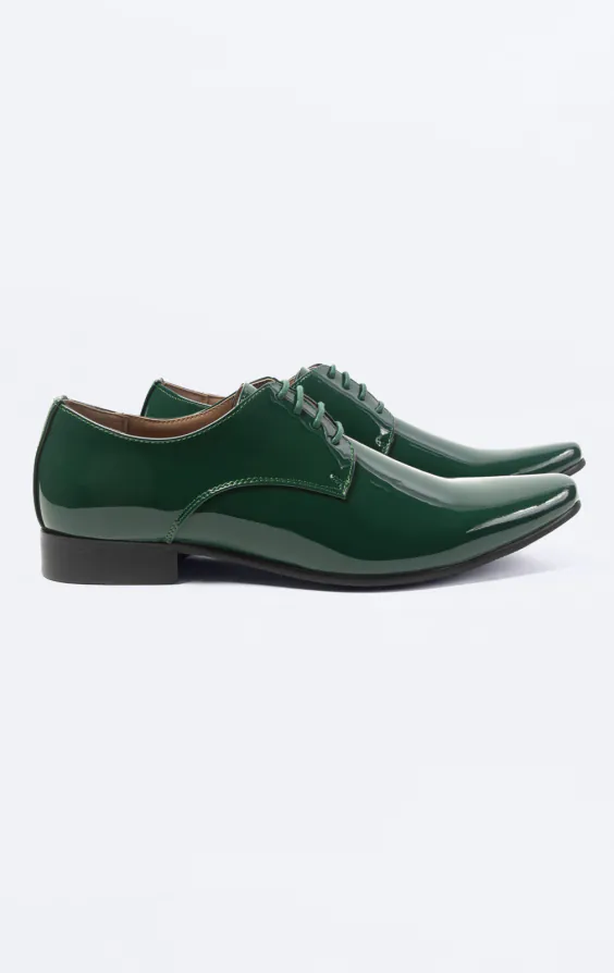 Moderne Dunkelgrüne Lackschuhe Moderne Dunkelgrüne Lackschuhe