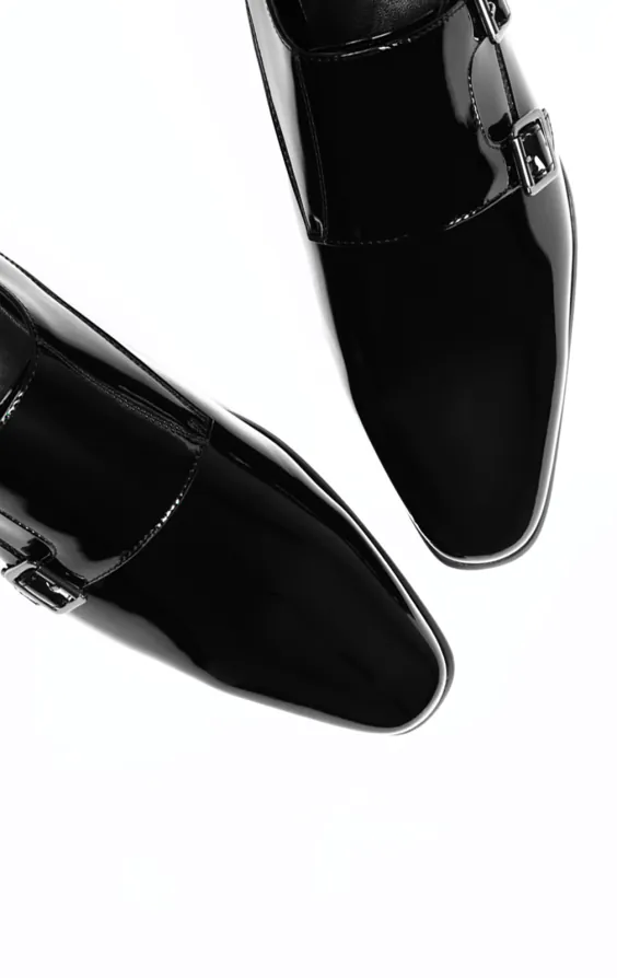 Monk Schuh, schwarz, Lackleder - photo 1