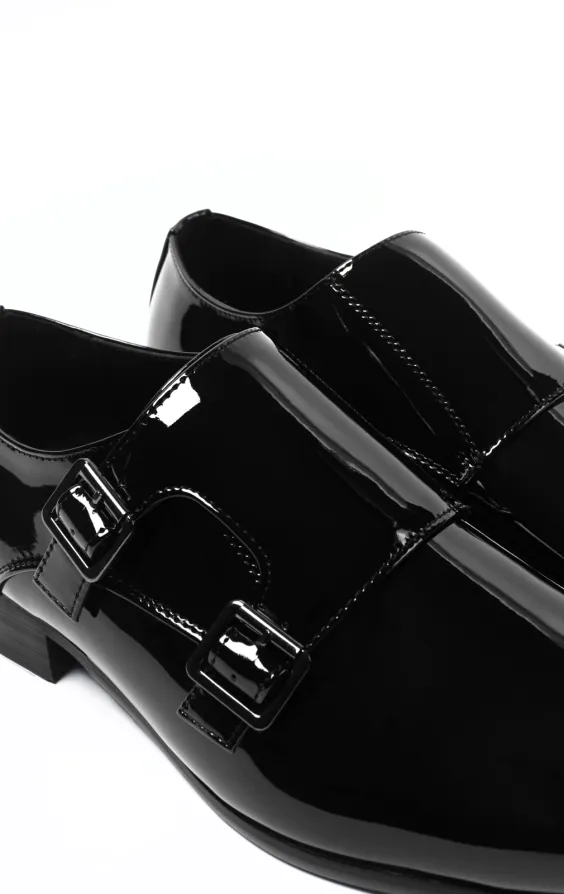 Monk Schuh, schwarz, Lackleder - photo 3