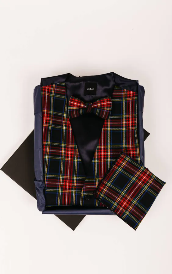 Klassisches Set in blauem Tartan - photo 1