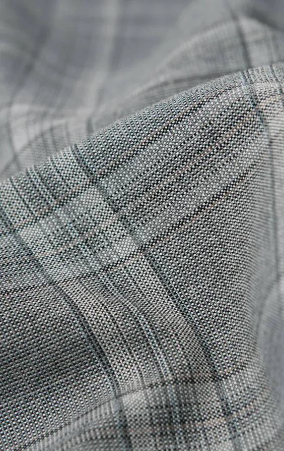 Grau mit Braunem Karo Anzug Hose - photo 3