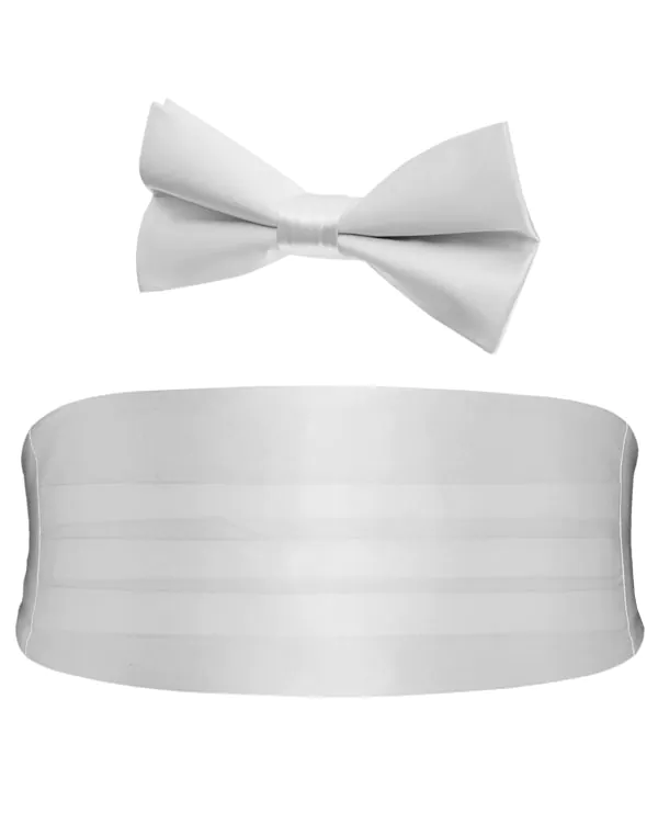 Set, Kummerbund und Fliege für Jungen, Weiß