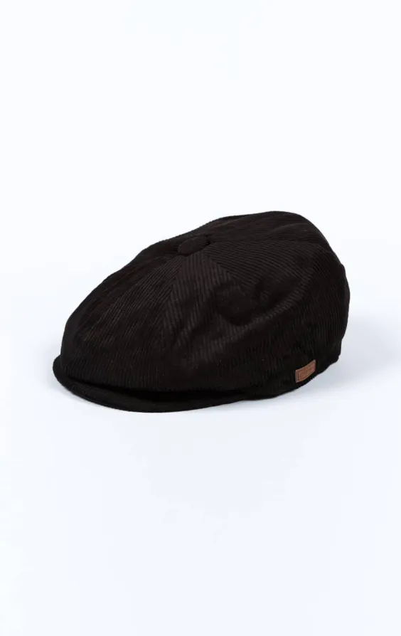 Schwarz Kordmütze Newsboy