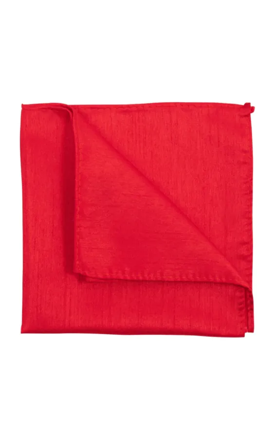 Rotes Einstecktuch, Dupion-Optik