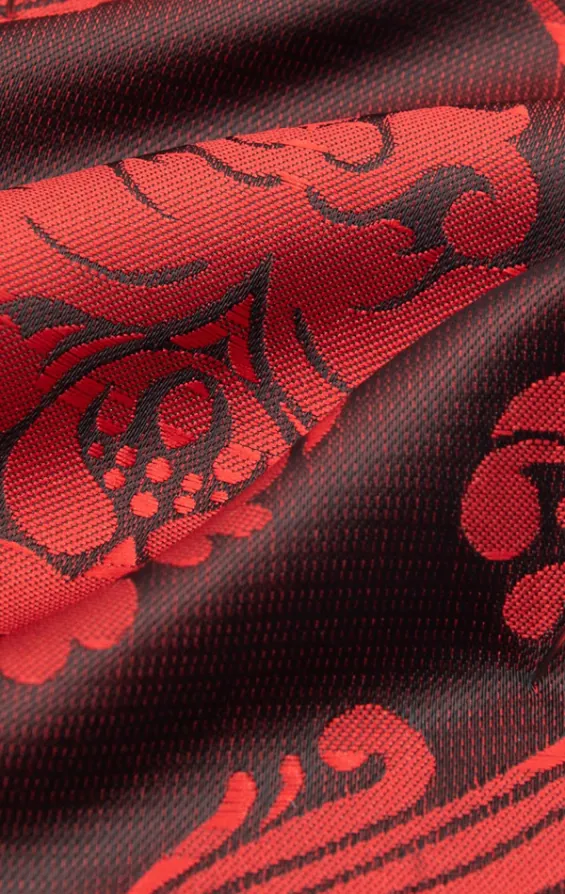 Rotes Jacquard-Einstecktuch, Barockmuster - photo 1