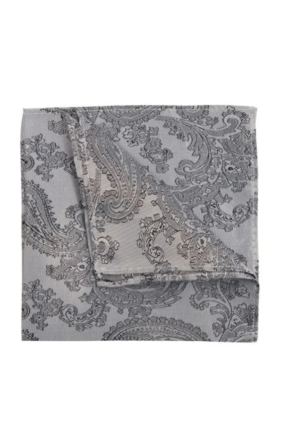 Einstecktuch, Paisley, Grau