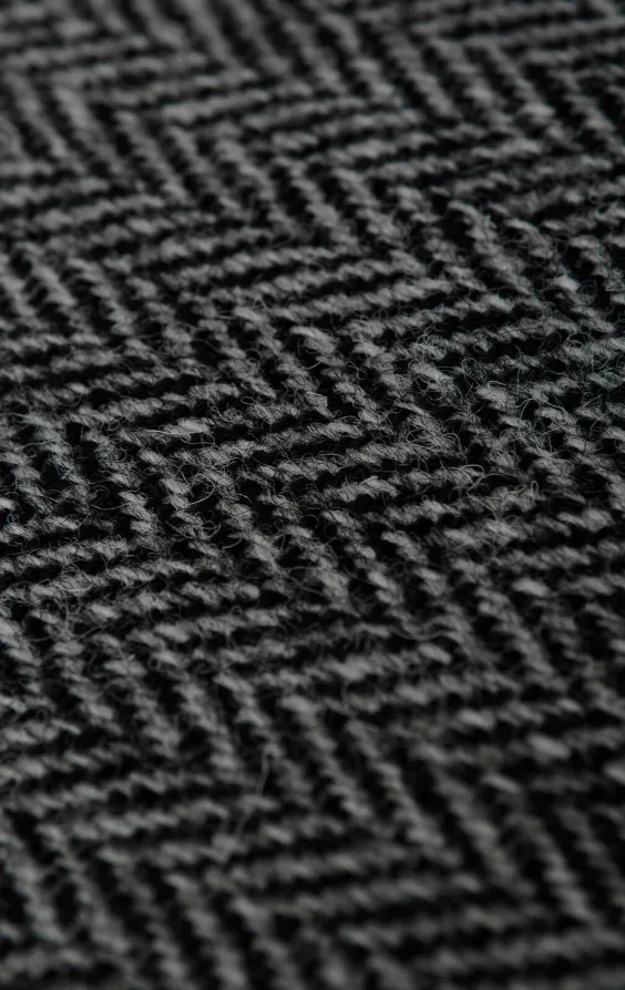 Harris Tweed Weste, Schwarz-Grau, Fischgrätenmuster - photo 3