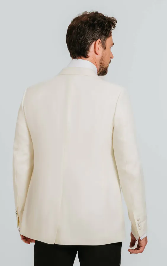 Weißes Slim-Fit Smoking mit Steigendes Revers - photo 1