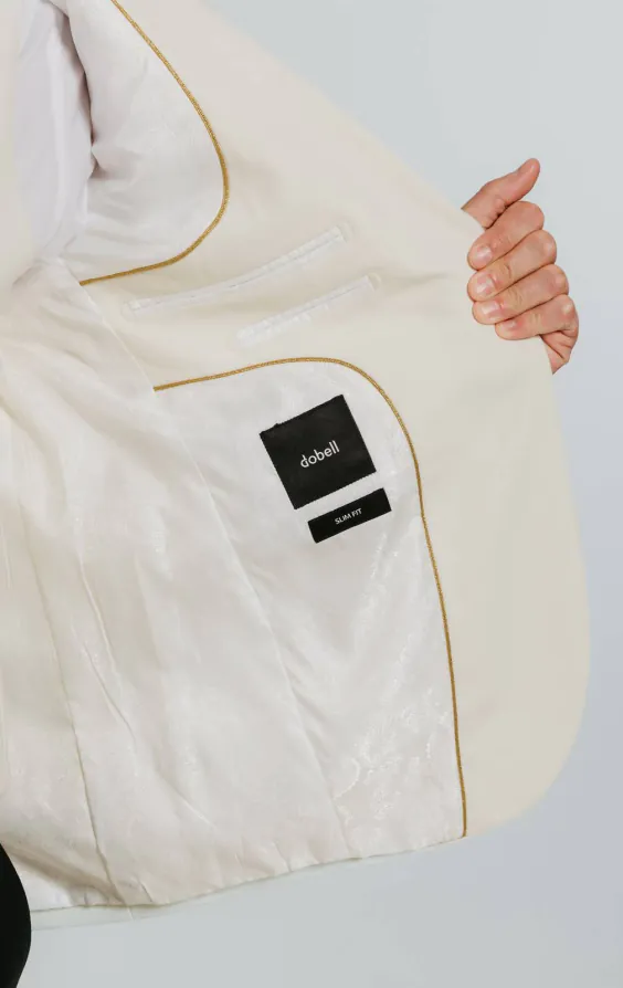 Weißes Slim-Fit Smoking mit Steigendes Revers - photo 4