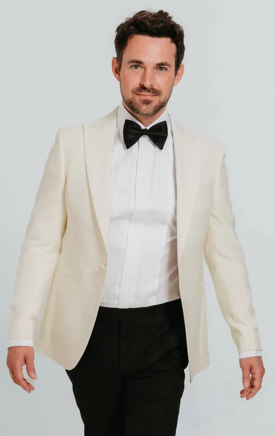 Weißes Slim-Fit Smoking mit Steigendes Revers