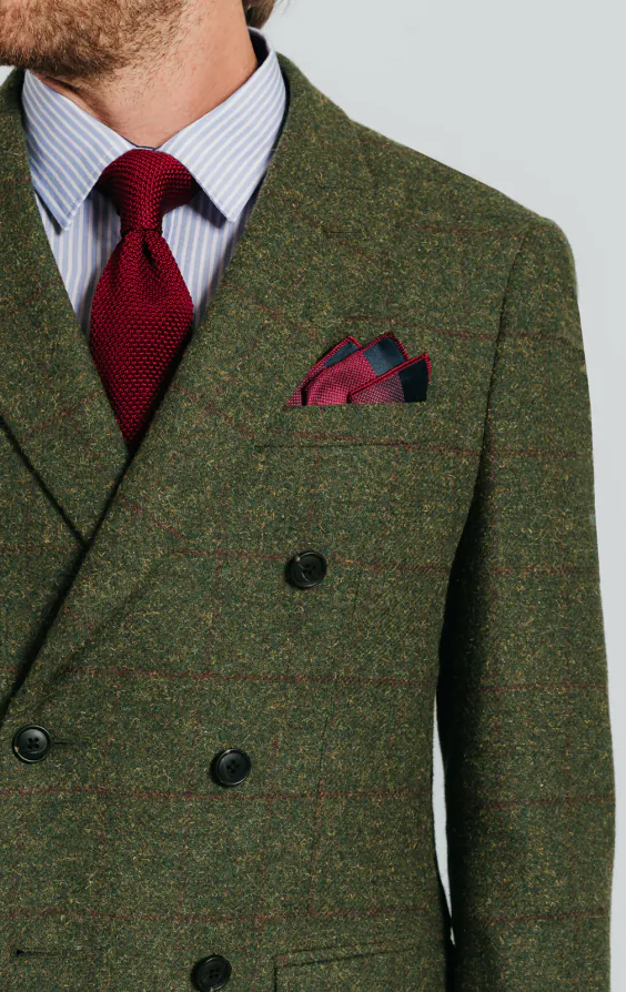 Grün Großes Karo Tweed Zweireihig Anzug - photo 3 Grün Großes Karo Tweed Zweireihig Anzug - photo 3