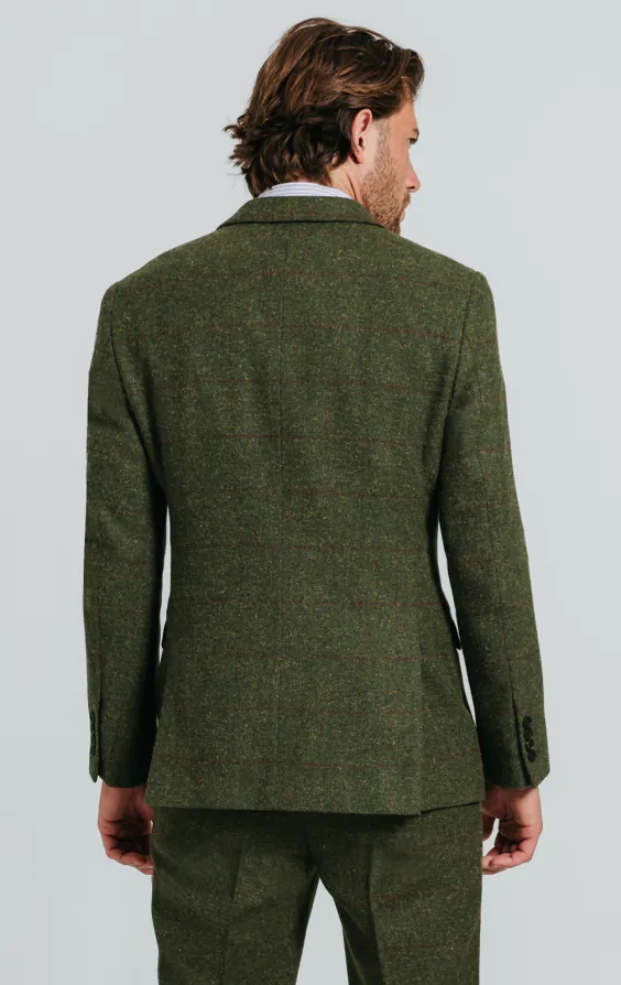 Tweed Jackett, Grün, Großes Karo, Zweireihig - photo 5