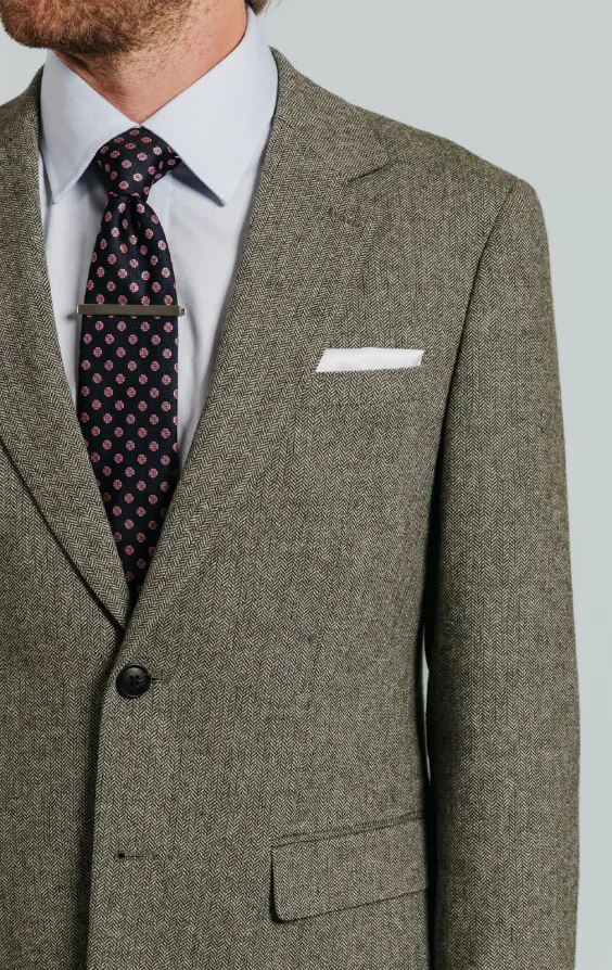 Salbeigrün Fischgrätenmuster Tweed Anzug - photo 5 Salbeigrün Fischgrätenmuster Tweed Anzug - photo 5