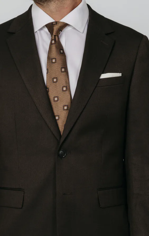 Braun Twill Anzug Jackett - photo 3 Braun Twill Anzug Jackett - photo 3
