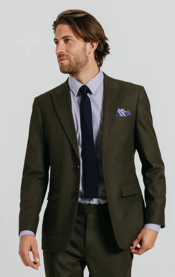 Dunkelgrün Twill Anzug Jackett Dunkelgrün Twill Anzug Jackett