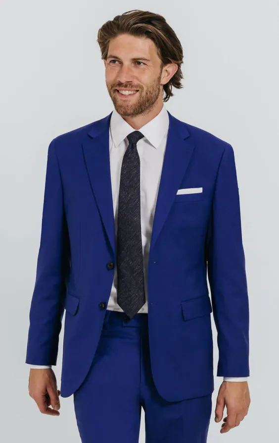 Leuchtend Blau Anzug Jackett