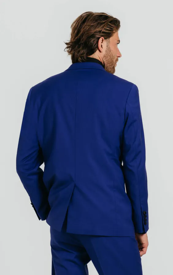 Leuchtend Blau Smoking mit Steigendem Revers - photo 2 Leuchtend Blau Smoking mit Steigendem Revers - photo 2