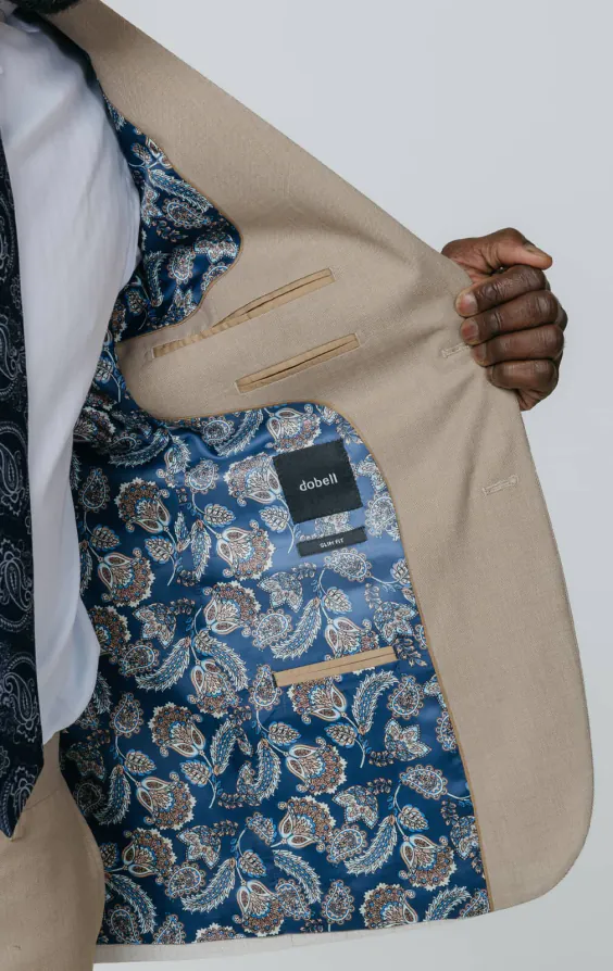 Stone Sharkskin Slim Fit Anzug Jackett - photo 4