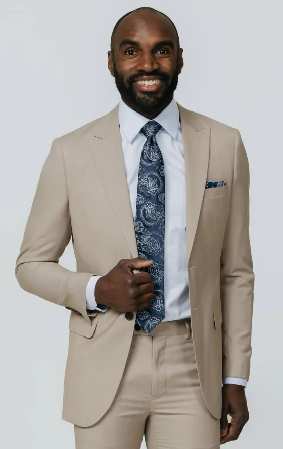 Stone Sharkskin Slim Fit Anzug Jackett