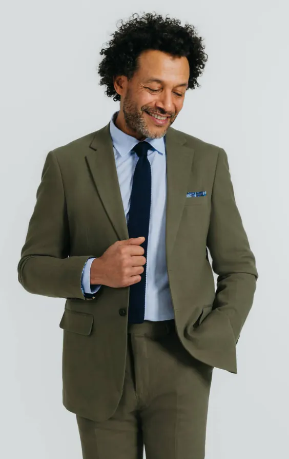Grün Anzugjacke aus Leinen-Twill Grün Anzugjacke aus Leinen-Twill