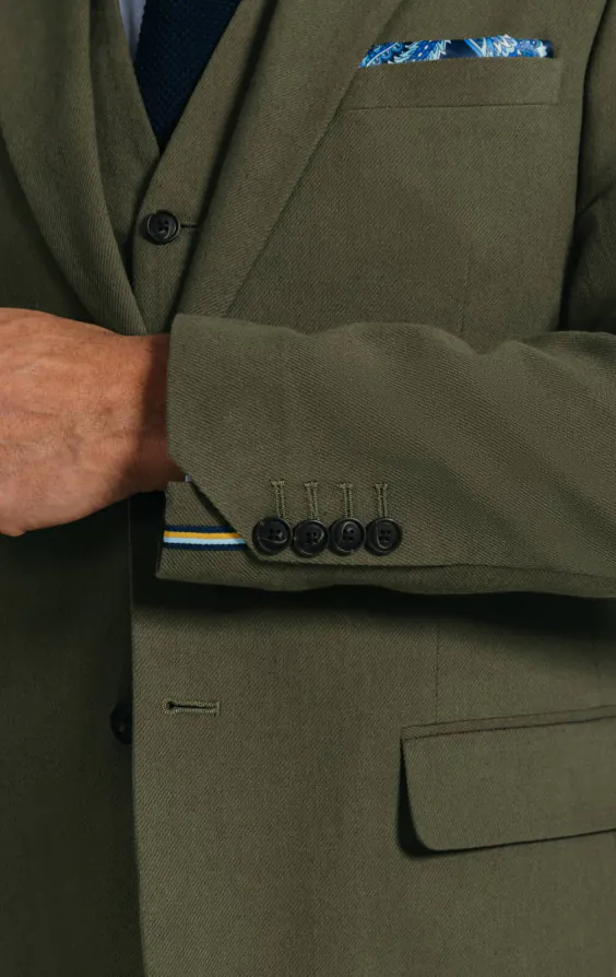 Grün 3-Teilig Anzug aus Leinen-Twill - photo 1 Grün 3-Teilig Anzug aus Leinen-Twill - photo 1