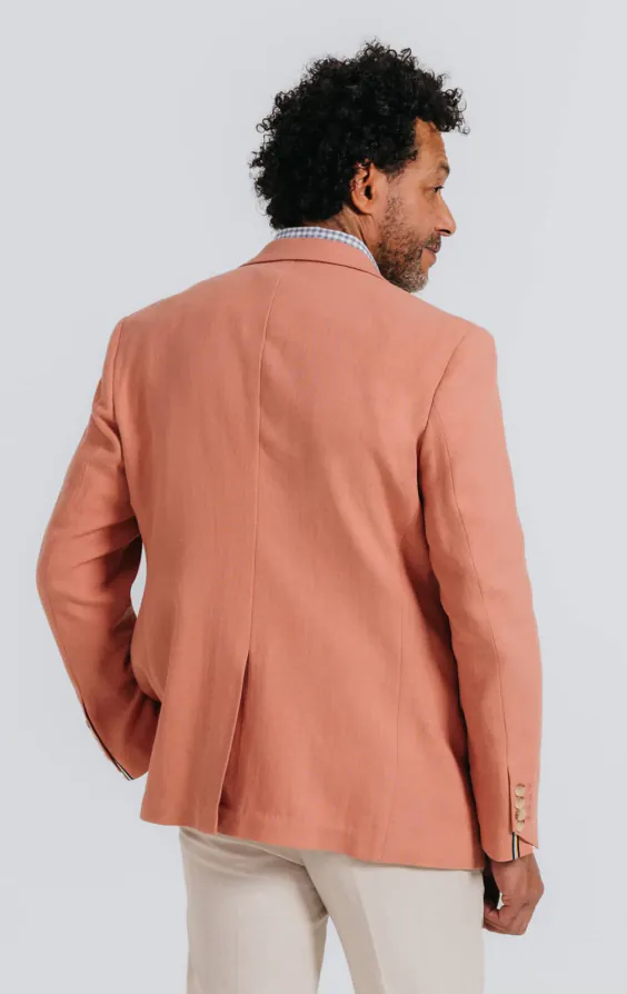 Korallenrote Jacke aus Leinentwill - photo 3