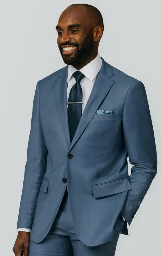 Blau Meliertes Anzug Jacket Blau Meliertes Anzug Jacket