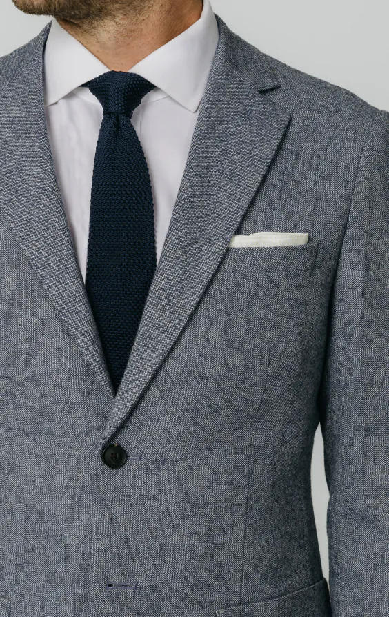 Blau Donegal Tweed Anzug Jackett - photo 3 Blau Donegal Tweed Anzug Jackett - photo 3
