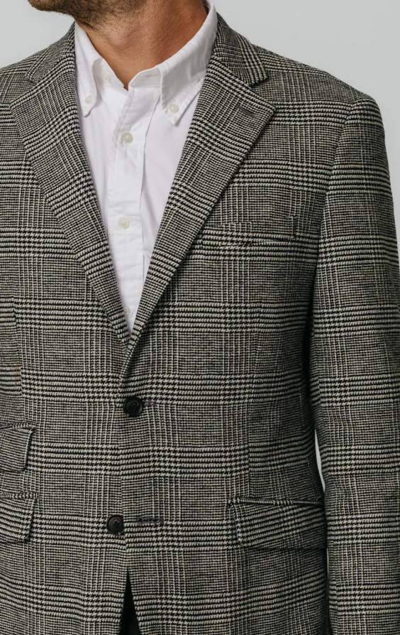 Schwarz und cremefarben Prince of Wales Tweed Karo Jackett - photo 3