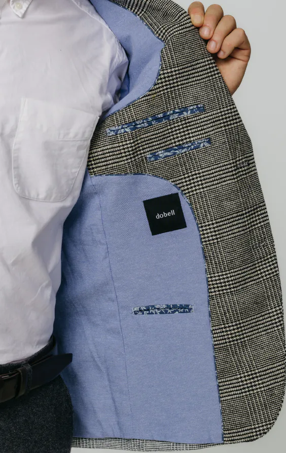 Schwarz und cremefarben Prince of Wales Tweed Karo Jackett - photo 4